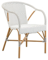 Madeleine Exterior Garden Chair, White m/Capucchino Dot