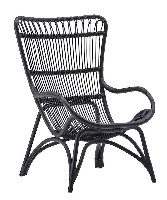 Monet Wicker Chair, Black