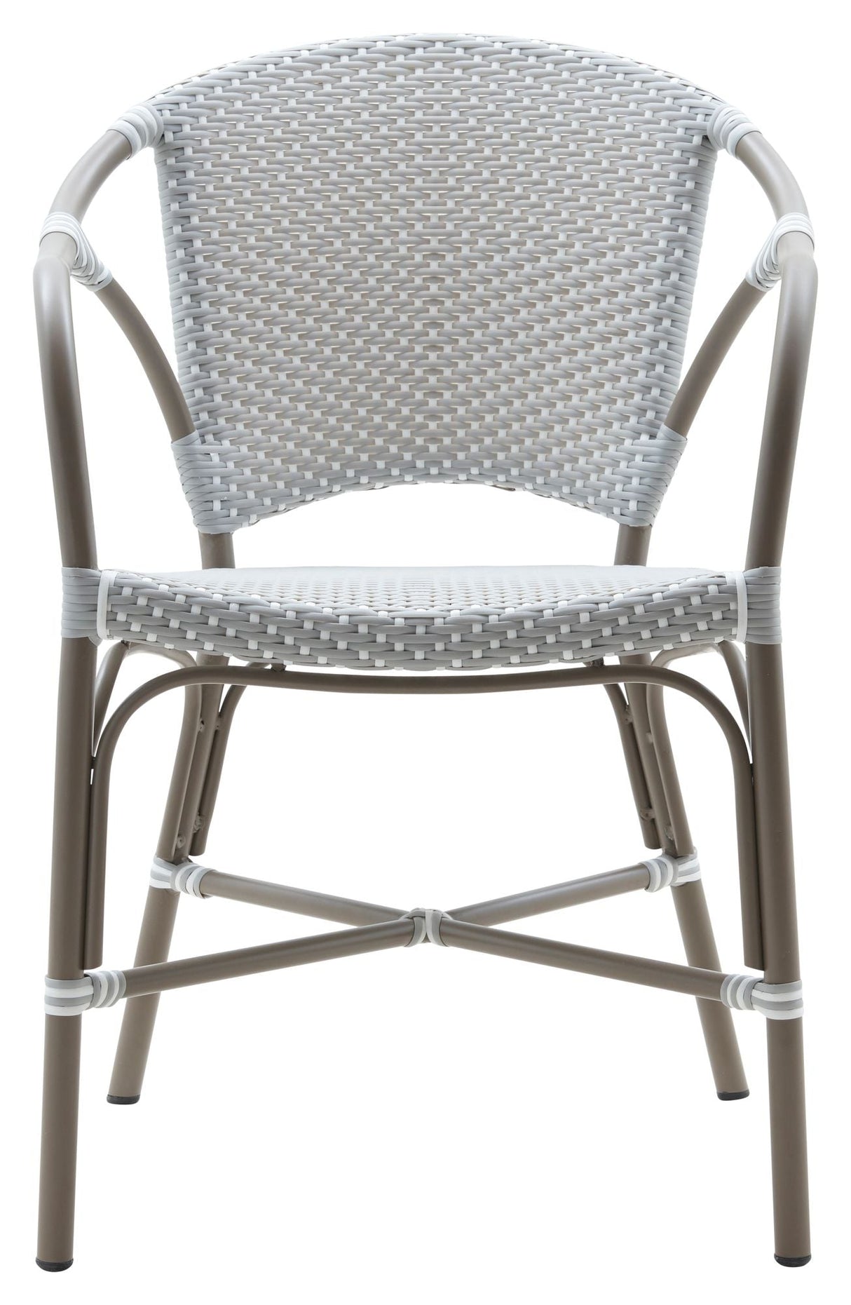 Valerie Exterior Garden Chair, Gray m/White Dot