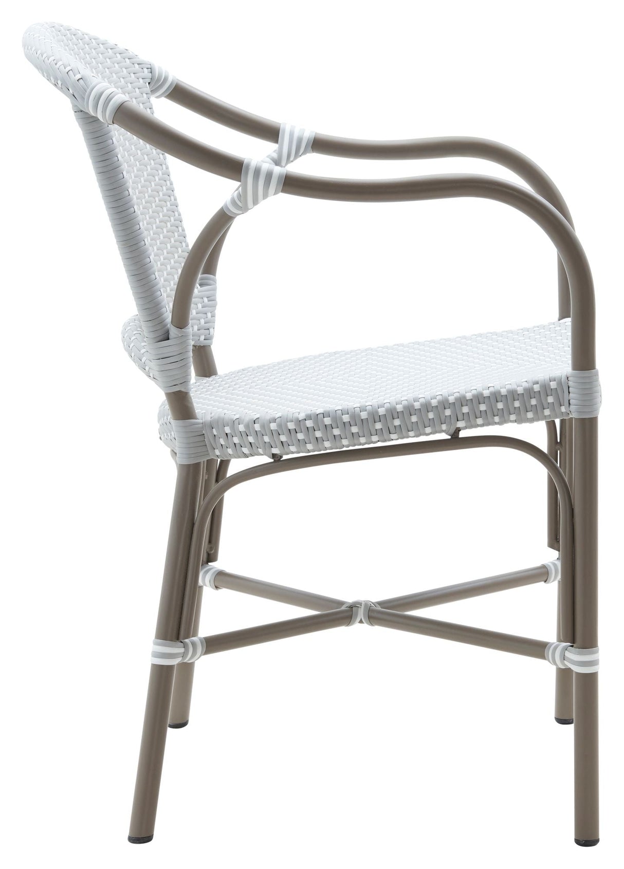 Valerie Exterior Garden Chair, Gray m/White Dot