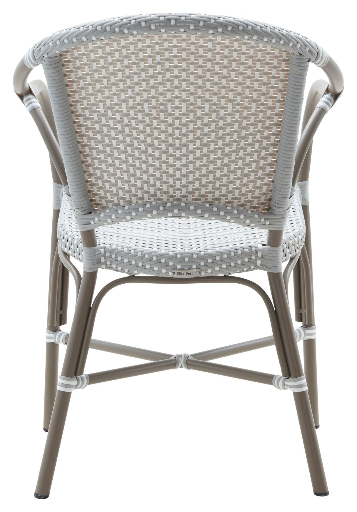 Valerie Exterior Garden Chair, Gray m/White Dot