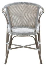 Valerie Exterior Garden Chair, Gray m/White Dot