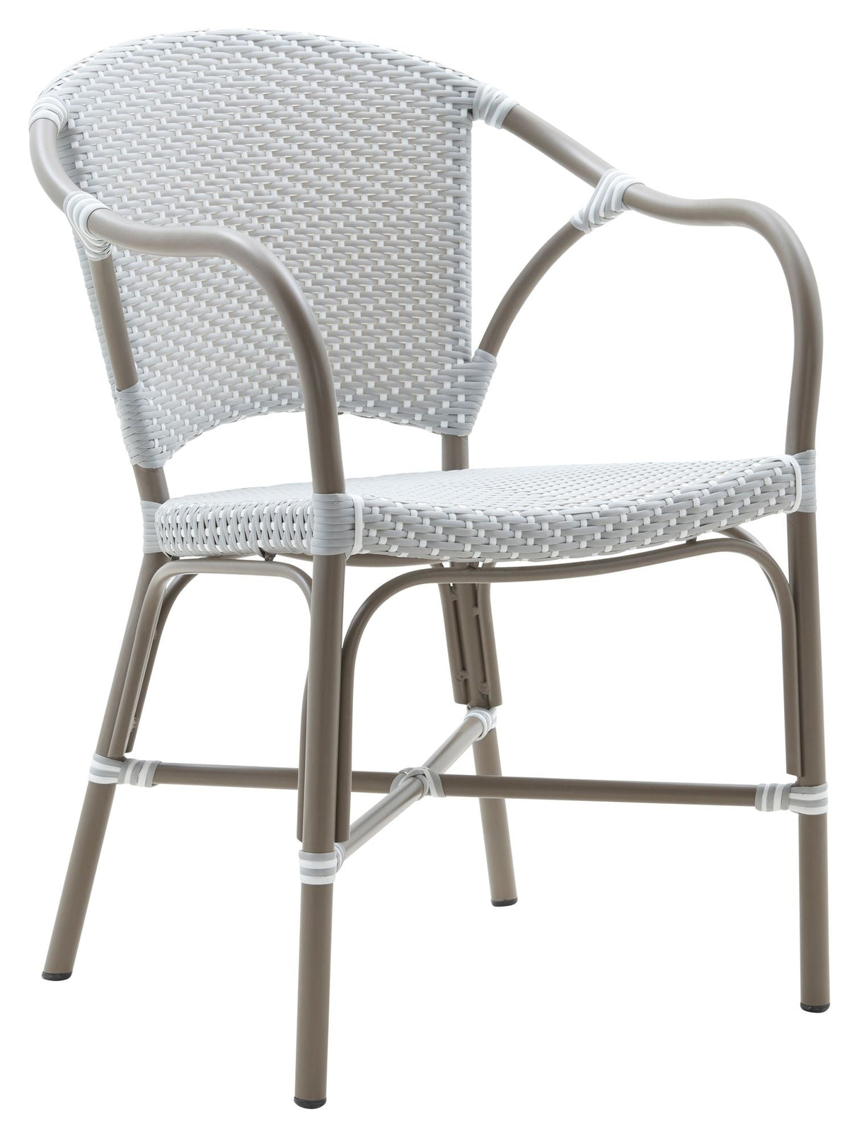 Valerie Exterior Garden Chair, Gray m/White Dot