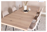 Elegant spisebord w. Forlengelse med 6 polare stoler, beige velour