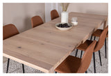 Elegant spisebord med. Forlengelse med 6 polare stoler, brune