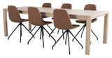 Elegant spisebord med. Utvidelse med 6 polare stoler w. Spin, Brown Pu