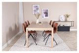 Elegant spisebord med. Utvidelse med 6 polare stoler w. Spin, Brown Pu