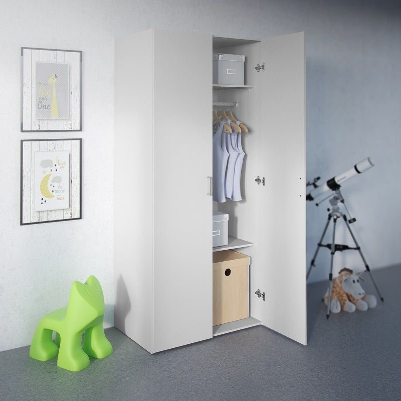 Space Garderobe - White W/2 Doors