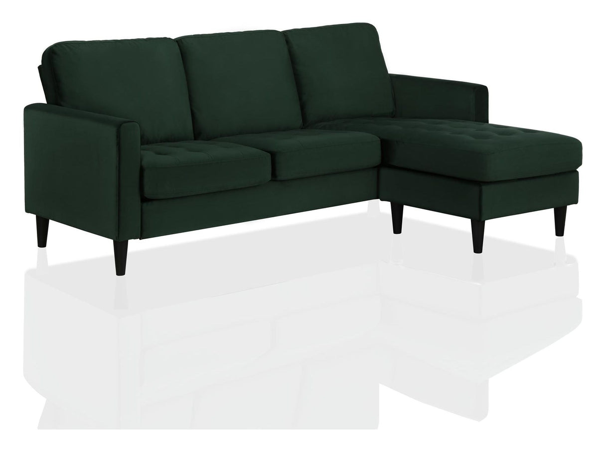 Strummer 3-seters sofa med Chaise Longue, grønn