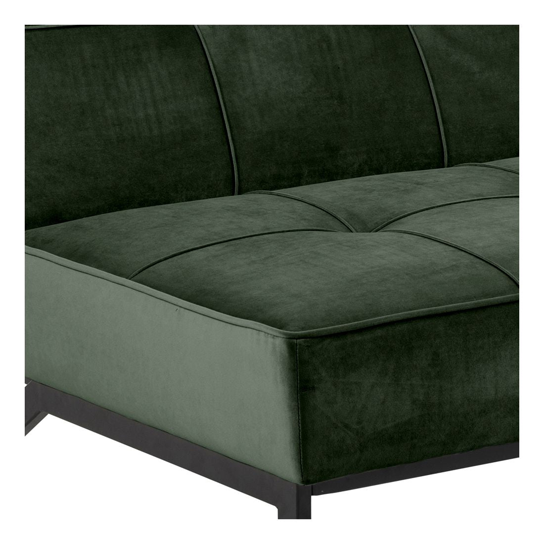 Sweem Sofa Bed, Forest Green Velvet/Black Metal