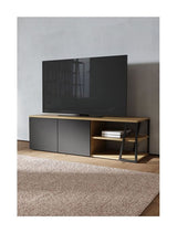 Albi TV Tabell 145, Light Oak/Black Metal, 145x45x45