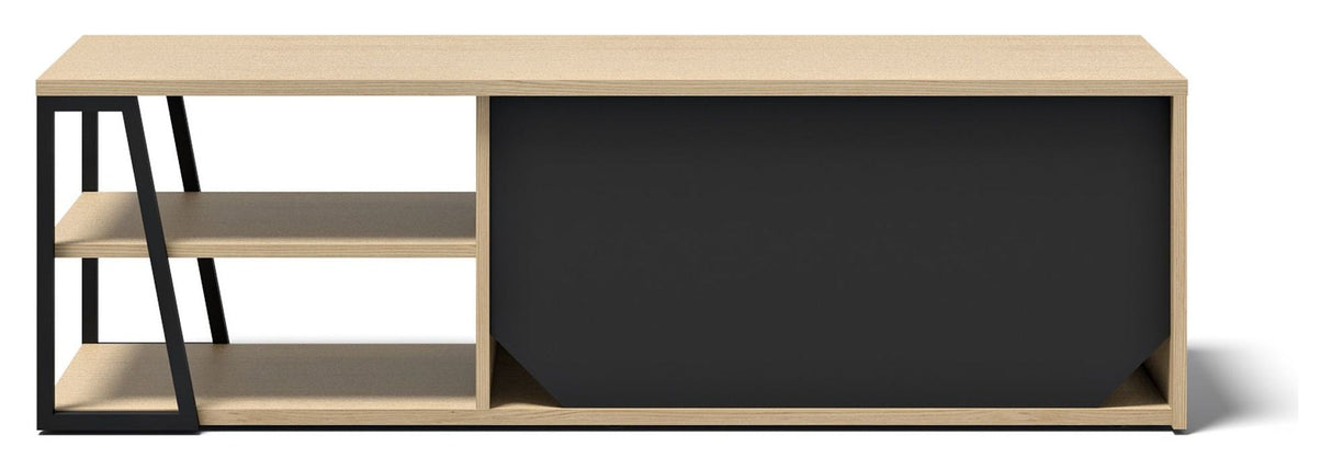 Albi TV Tabell 145, Light Oak/Black Metal, 145x45x45