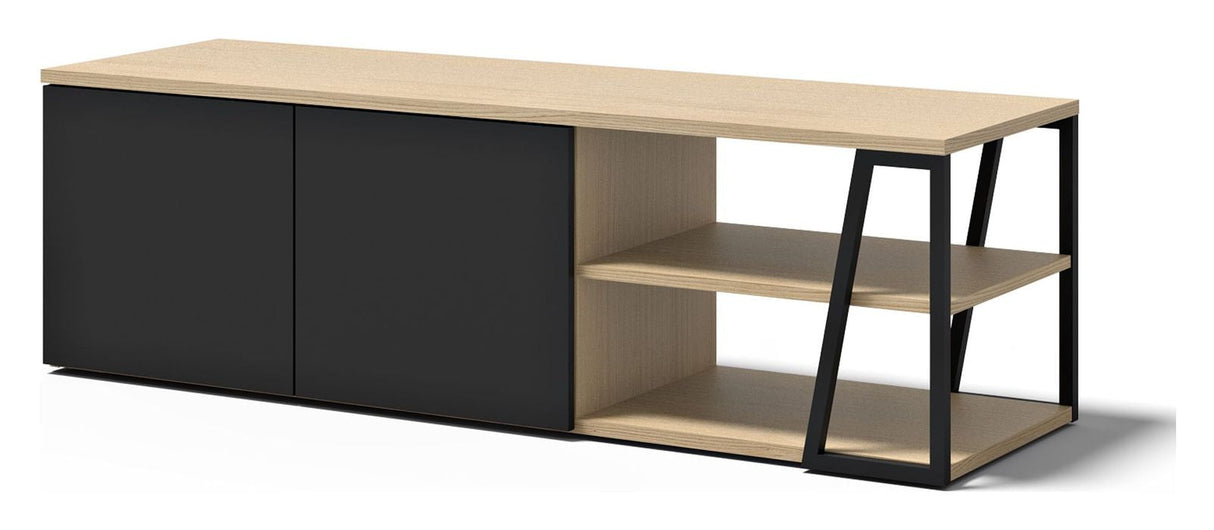 Albi TV Tabell 145, Light Oak/Black Metal, 145x45x45