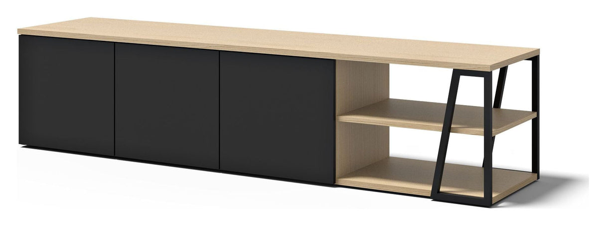 Albi TV Tabell 190, Light Oak/Black Metal, 190x45x45