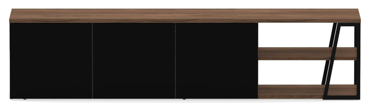 Albi TV-bord 190, valnøtt/svart metall, 190x45x45 