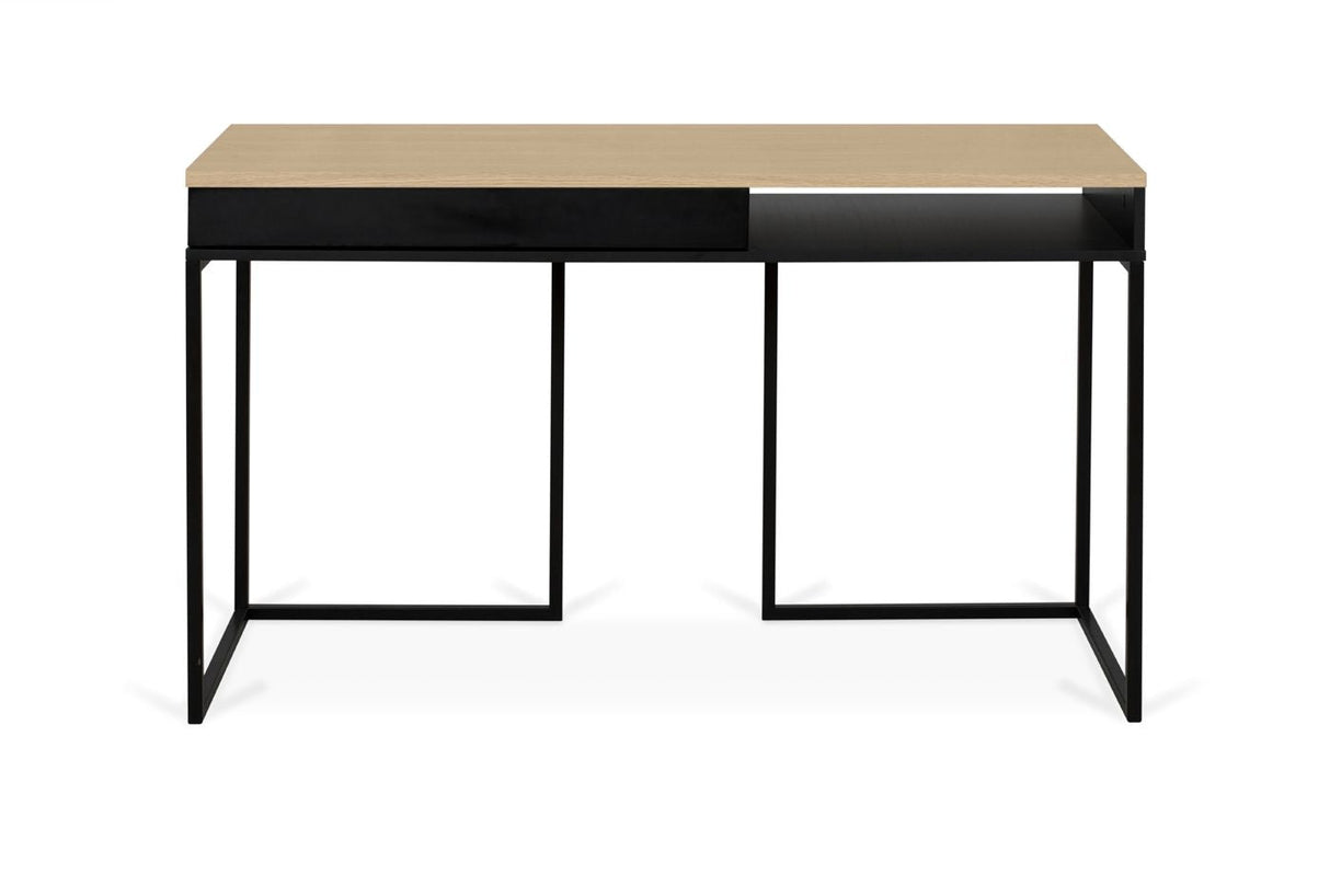 Temahome City Desk 130x50 - Light Oak Veneer/Black