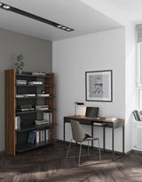 Temahome City Desk 130x50 - valnøtt/svart