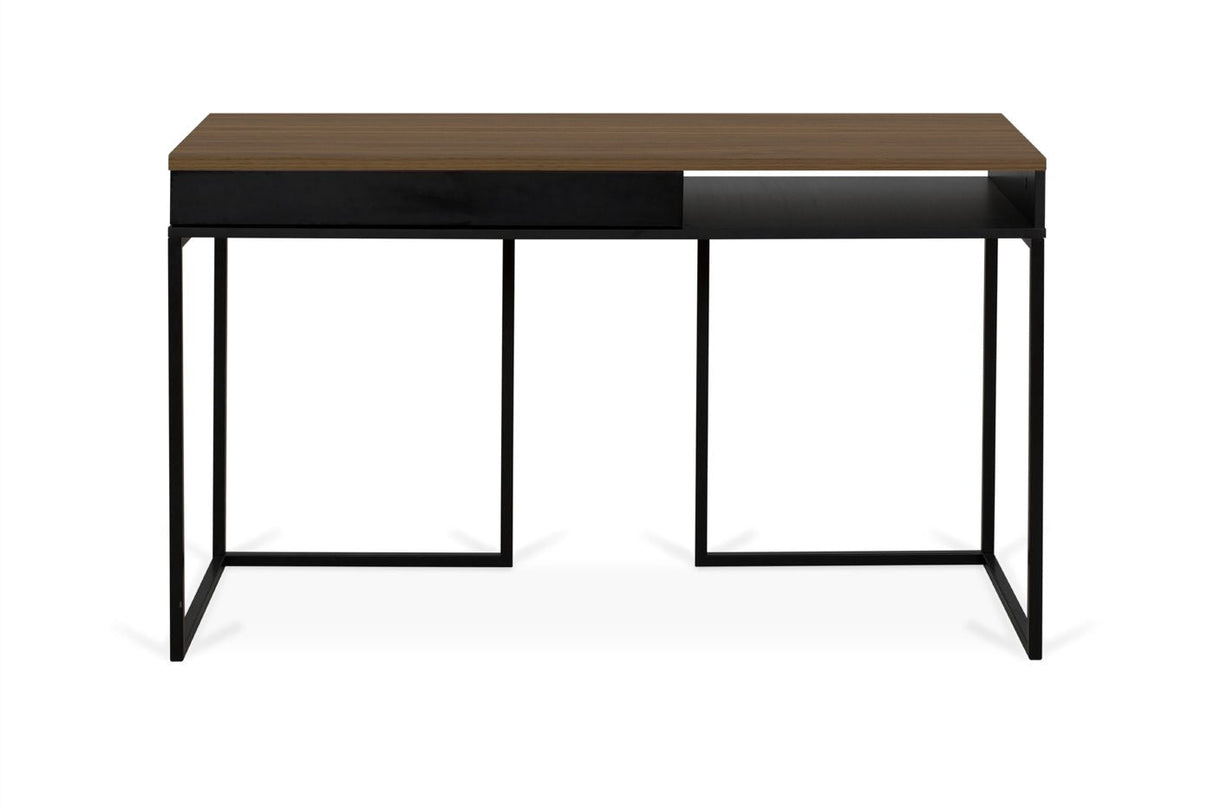 Temahome City Desk 130x50 - valnøtt/svart