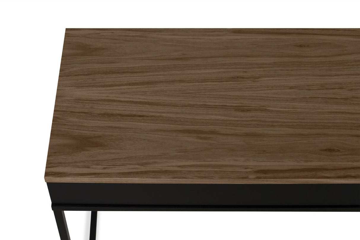 Temahome City Desk 130x50 - valnøtt/svart