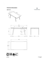 Driftsspisestue 200, Oak Veneer/Black Legs, 200x100x75