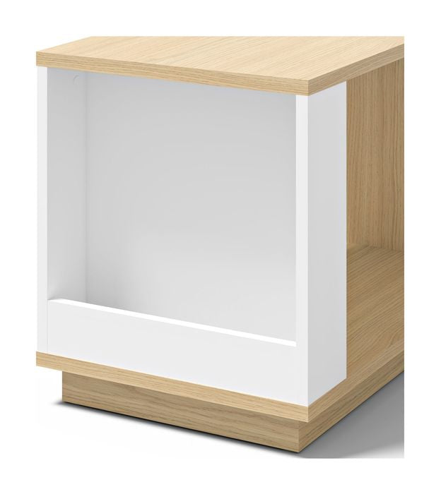 Ella Side Table 70, Light Oak Melamine/White, 70x40x47