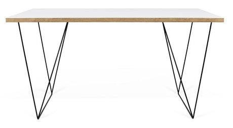 Temahome Flow Desk - Hvit m/svart ramme