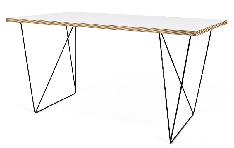 Temahome Flow Desk - Hvit m/svart ramme