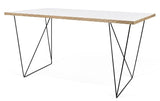 Temahome Flow Desk - Hvit m/svart ramme