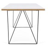 Temahome Flow Desk - Hvit m/svart ramme