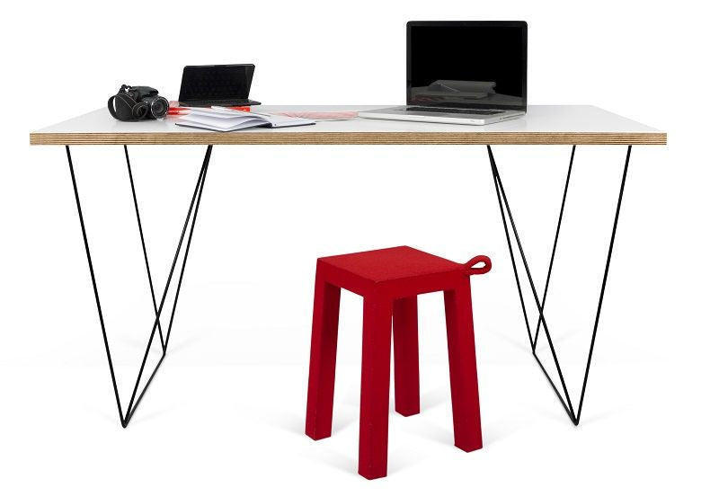 Temahome Flow Desk - Hvit m/svart ramme