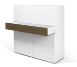 Temahome Focus Workstation - Mat White/Walnut