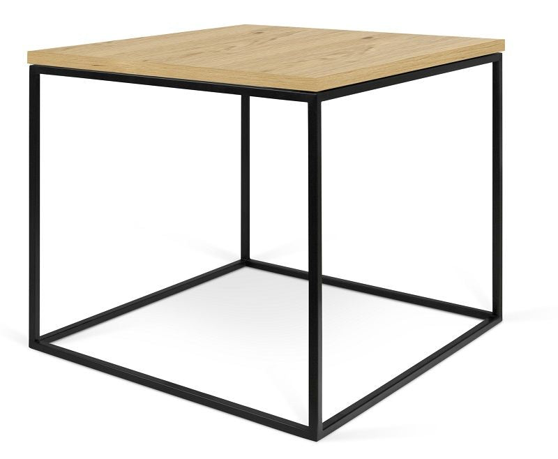 Temahome Gleam Side Table - Light Wood m/svart ramme 50 cm