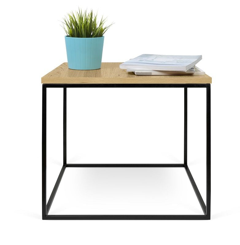 Temahome Gleam Side Table - Light Wood m/svart ramme 50 cm