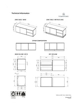 Bli med TV-bord, matt hvit/eik topp, 160x50x57 