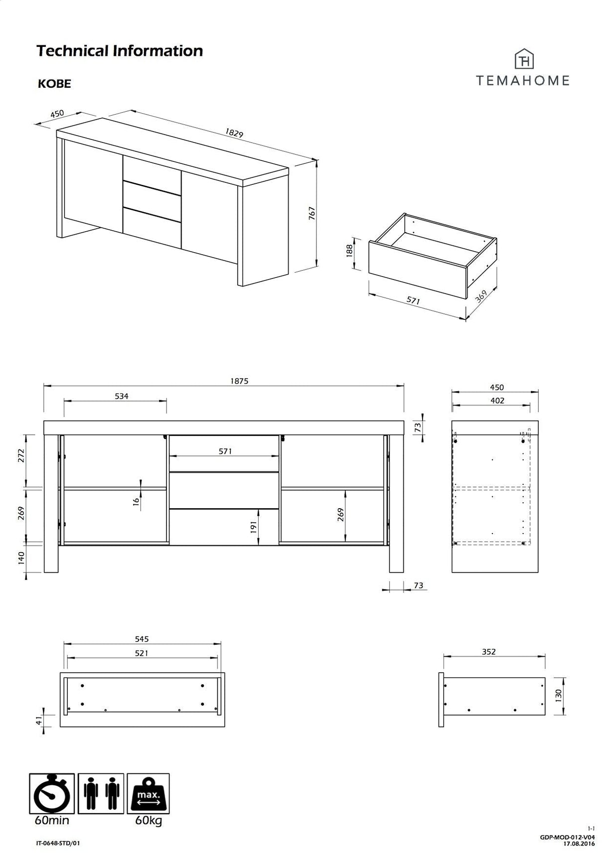 Temahome Kobe Sideboard i konkret utseende