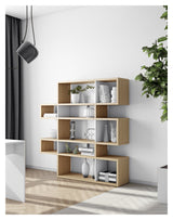 London Double Bookhelf, Oak Veneer/Matte White