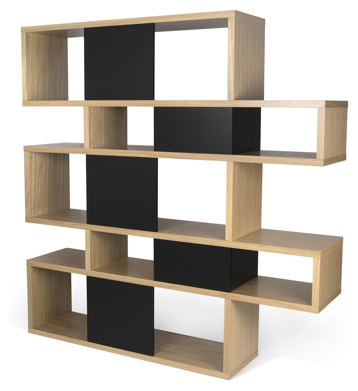 London Double Bookhelf, Oak Veneer/Matte Black