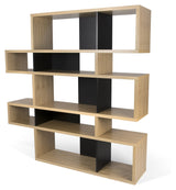 London Double Bookhelf, Oak Veneer/Matte Black