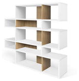 London Double Bookhelf, Matte White/Oak finér