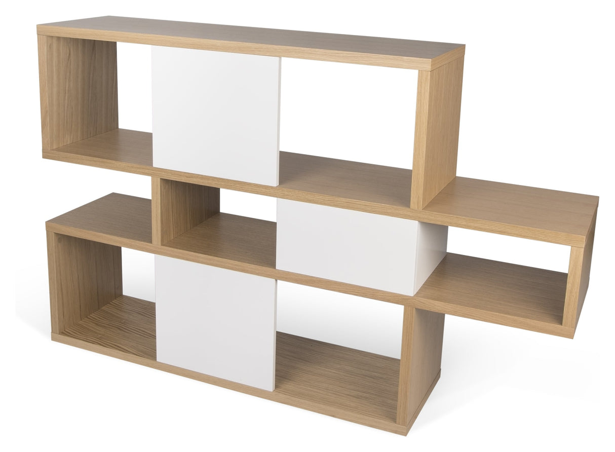 London Simple Bookhelf, Oak Veneer/Matte White