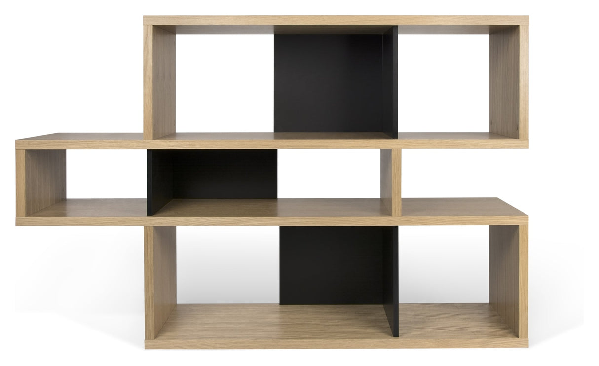 London Simple Bookhelf, Oak Veneer/Matte Black