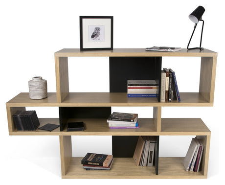 London Simple Bookhelf, Oak Veneer/Matte Black