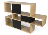 London Simple Bookhelf, Oak Veneer/Matte Black