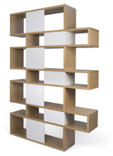 London Triple Bookhelf, Oak Veneer/Matte White