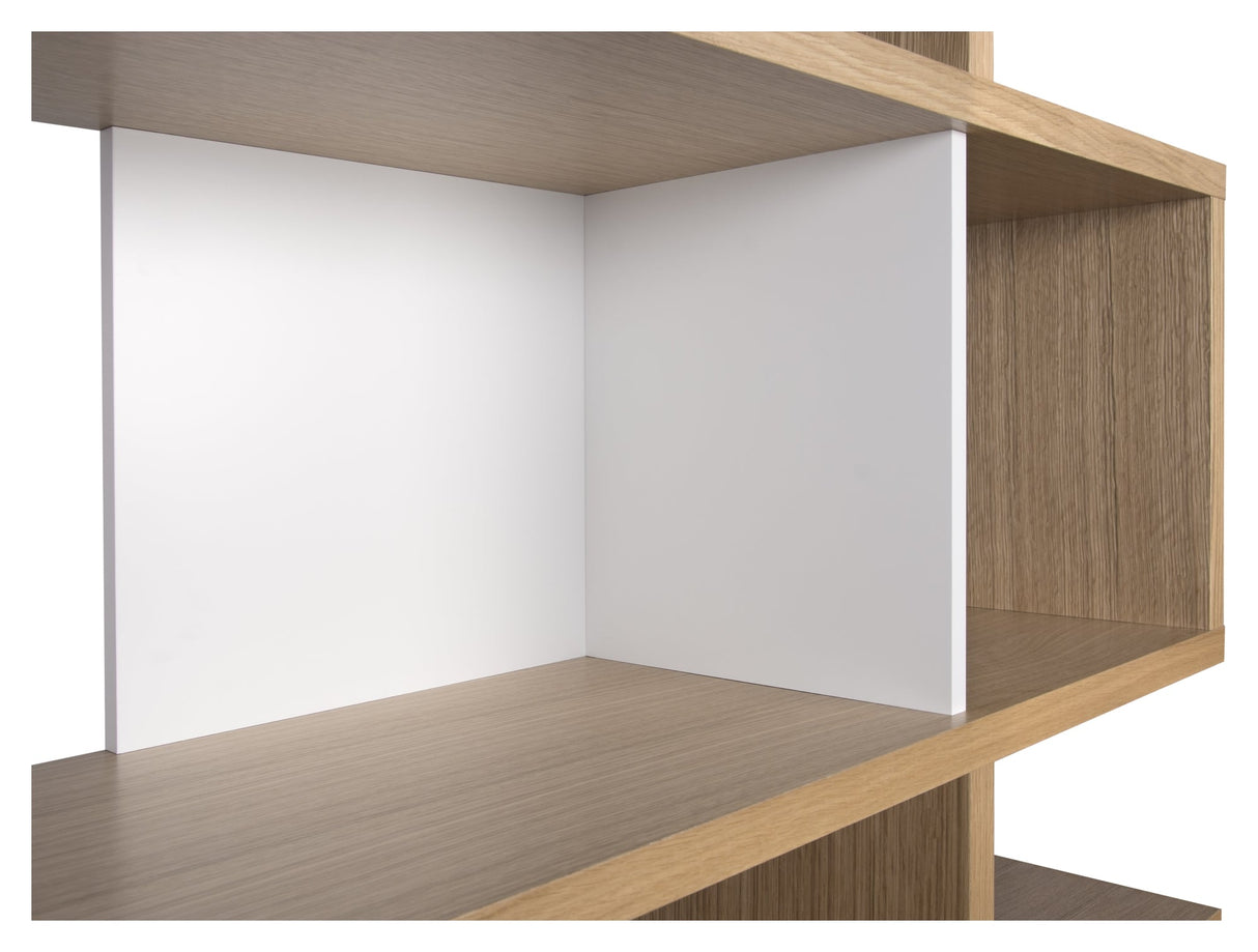 London Triple Bookhelf, Oak Veneer/Matte White