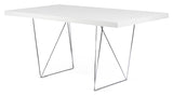 Multi 180 Desk w. Bøyer, Matt White/Chrome