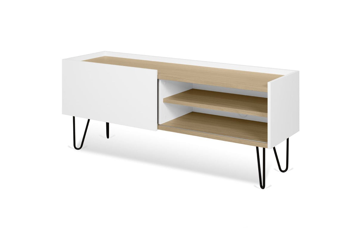 Theme Home Nina Table - Light Oak Veneer/Matt White