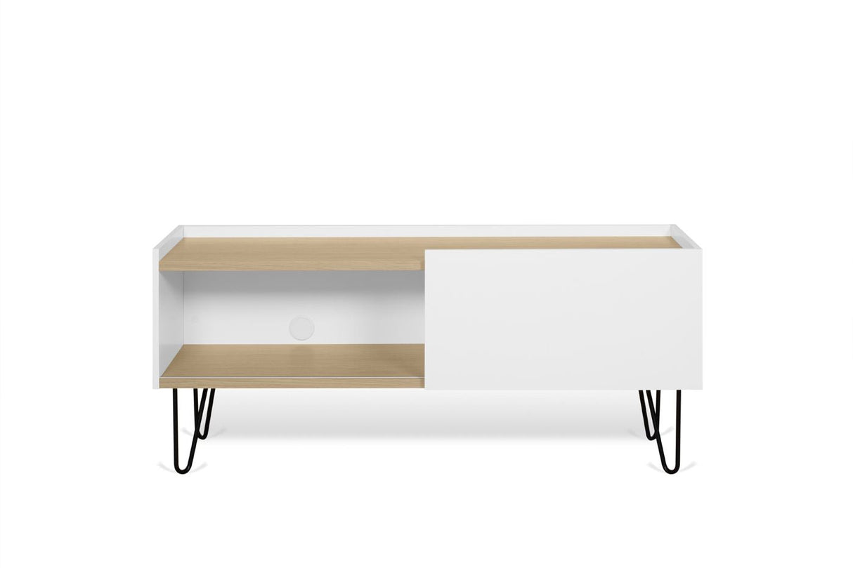 Theme Home Nina Table - Light Oak Veneer/Matt White