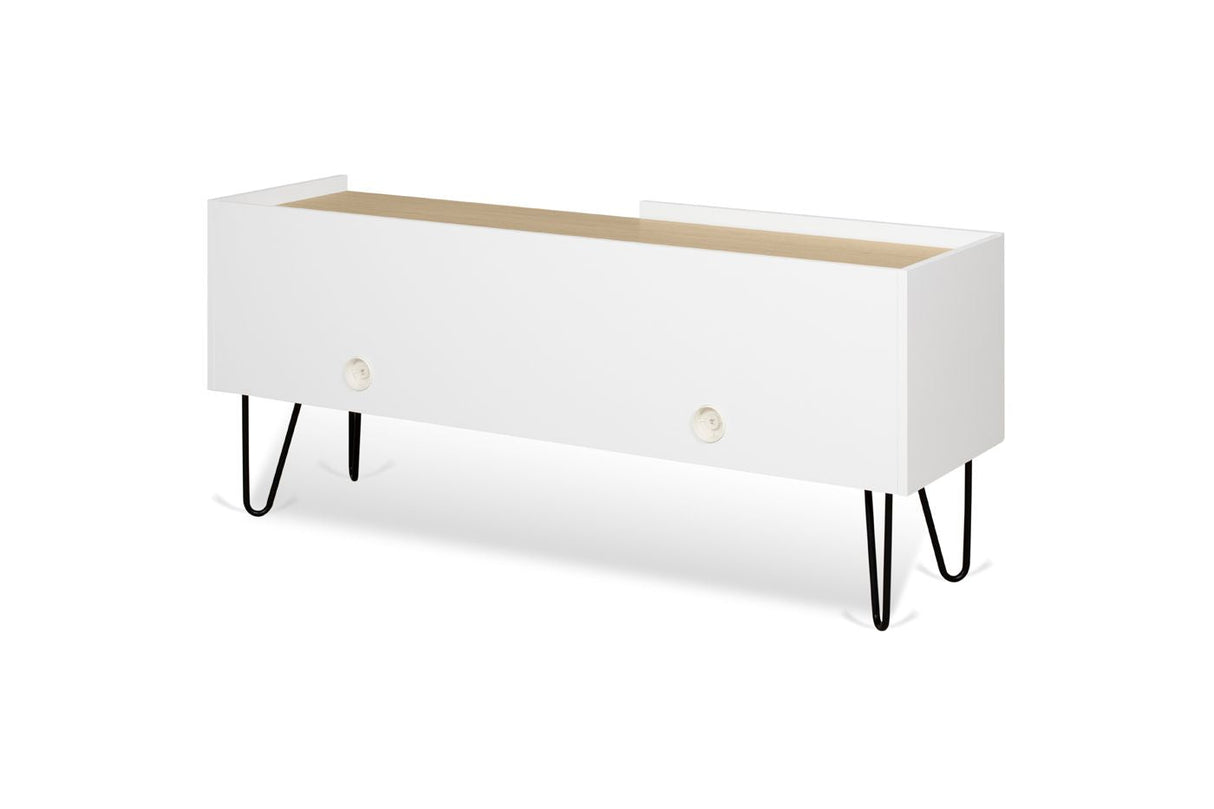 Theme Home Nina Table - Light Oak Veneer/Matt White