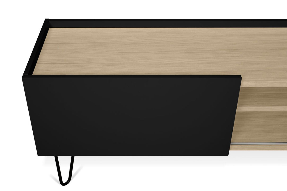 Theme Home Nina Table - Light Oak Veneer/Matte Black